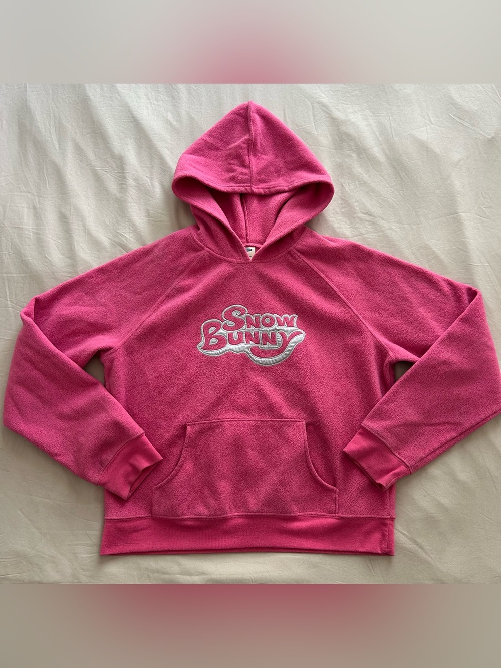 Y2k vintage pink fleece Snow Bunny hoodie